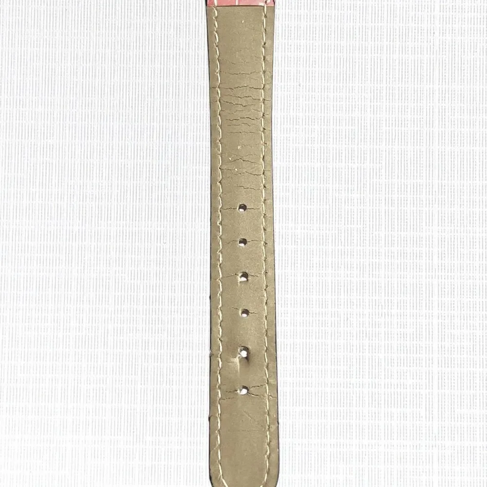 Venetiae Murano Millefiori Glass Quartz Wristwatch Womens Pink Strap Croc Style